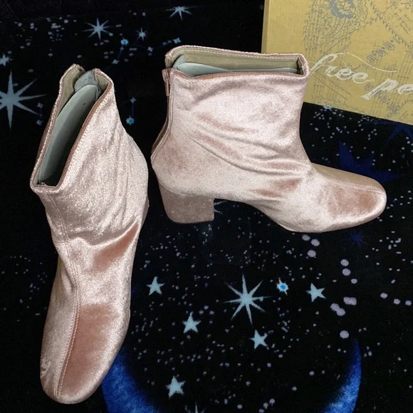 free people VELVET CECILE ANKLE BOOTS ROSE size 38 - Picture 2 of 13